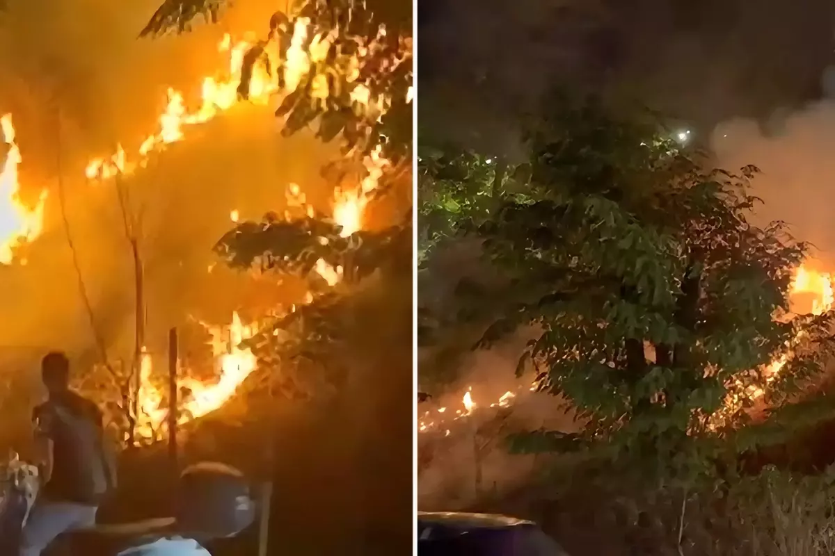 Meşale kutlaması otluk alanda yangın çıkardı