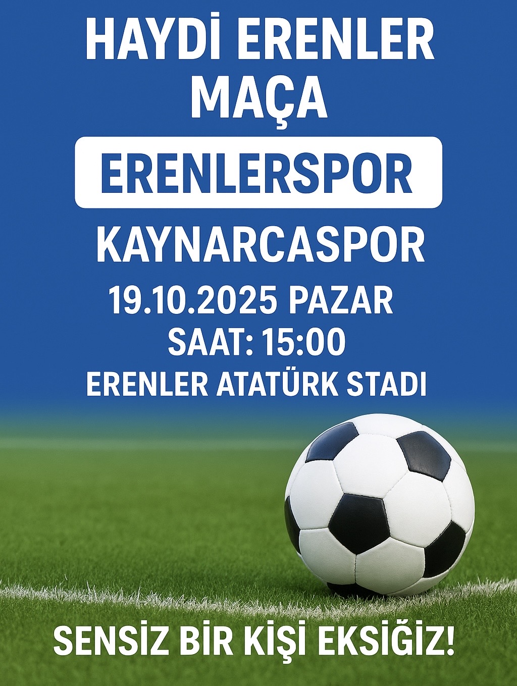 Erenlerspor Yarın Sahaya Çıkıyor: Hedef 3 Puan!